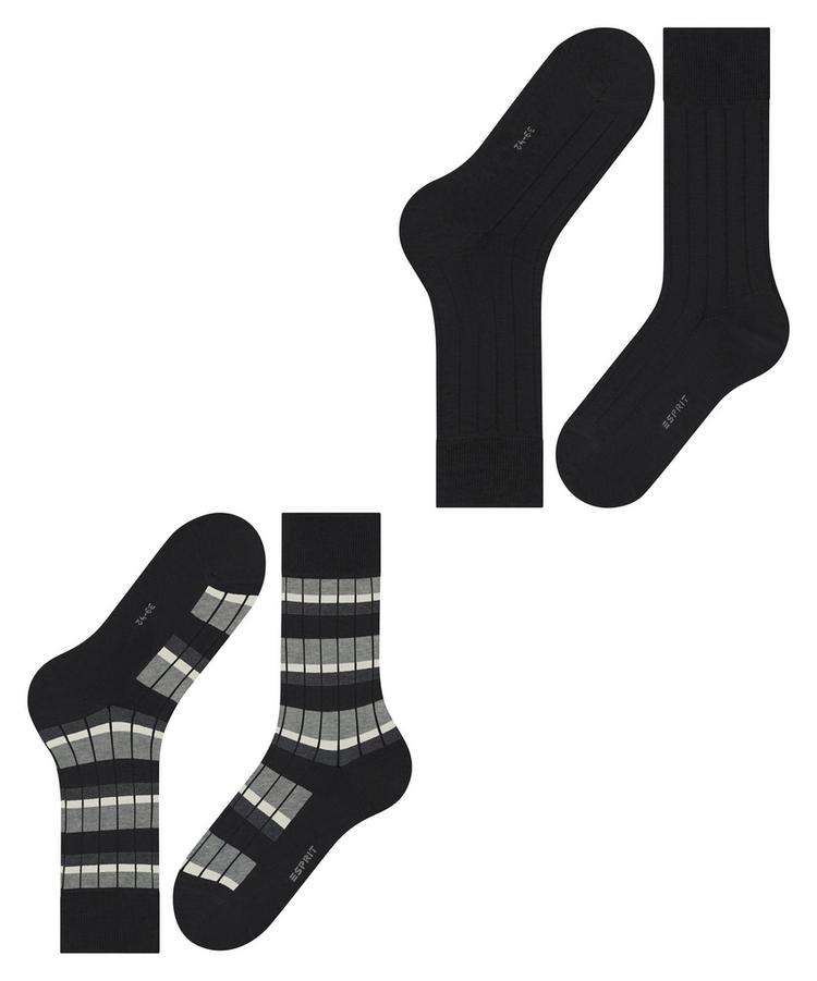 ESPRIT ESPRIT Urban Rib 2-Pack Socken Herren - black (3000) - 2 | SportScheck