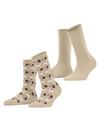 ESPRIT Frosty Trees SO 2P Socken Damen - cream (4011)