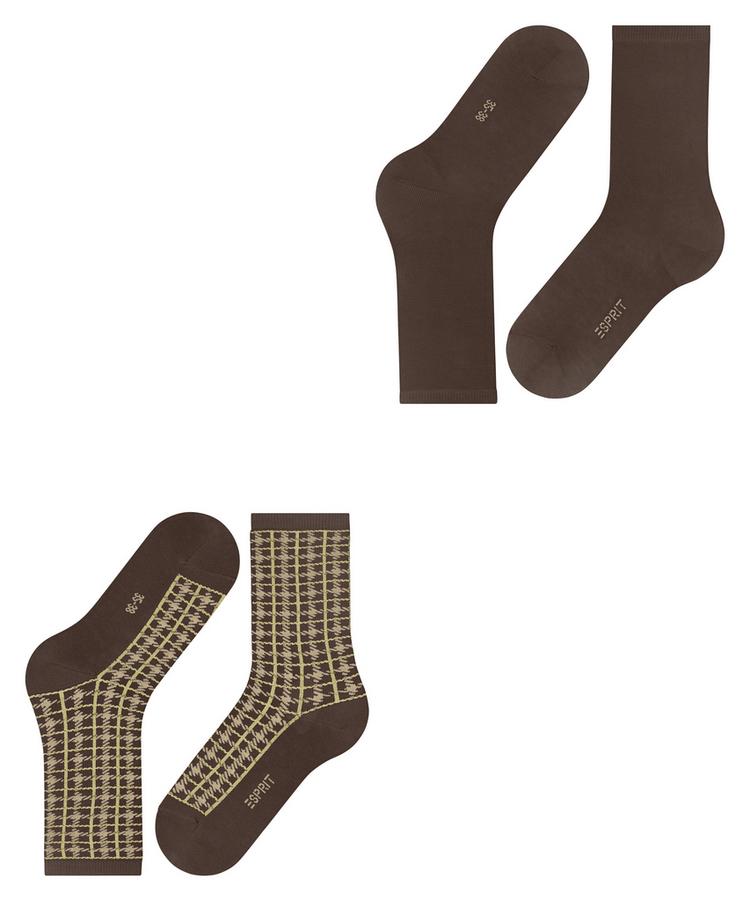 ESPRIT ESPRIT Retro Plaid 2-Pack Socken Damen - chocolate (5272) - 2 | SportScheck