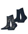 ESPRIT Frosted Garden SO 2P Socken Damen - marine (6120)