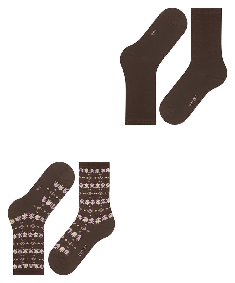 ESPRIT ESPRIT Frosty Trees SO 2P Socken Damen - chocolate (5272) - 2 | SportScheck