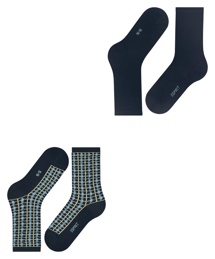 ESPRIT ESPRIT Retro Plaid 2-Pack Socken Damen - marine (6120) - 2 | SportScheck