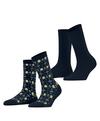 ESPRIT Frosty Trees SO 2P Socken Damen - marine (6120)