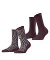 ESPRIT Flower Bloom SO 2-Pack Socken Damen - claret (8375)