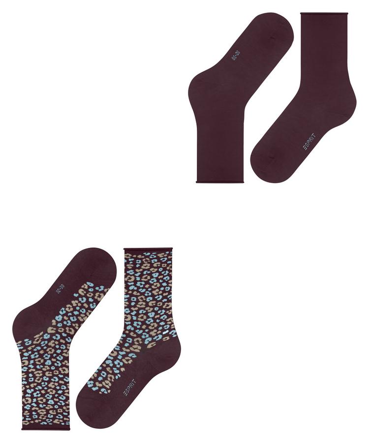 ESPRIT ESPRIT Flower Bloom SO 2-Pack Socken Damen - claret (8375) - 2 | SportScheck