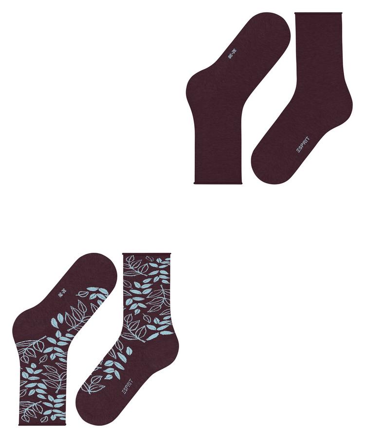 ESPRIT ESPRIT Frosted Garden SO 2P Socken Damen - claret (8375) - 2 | SportScheck