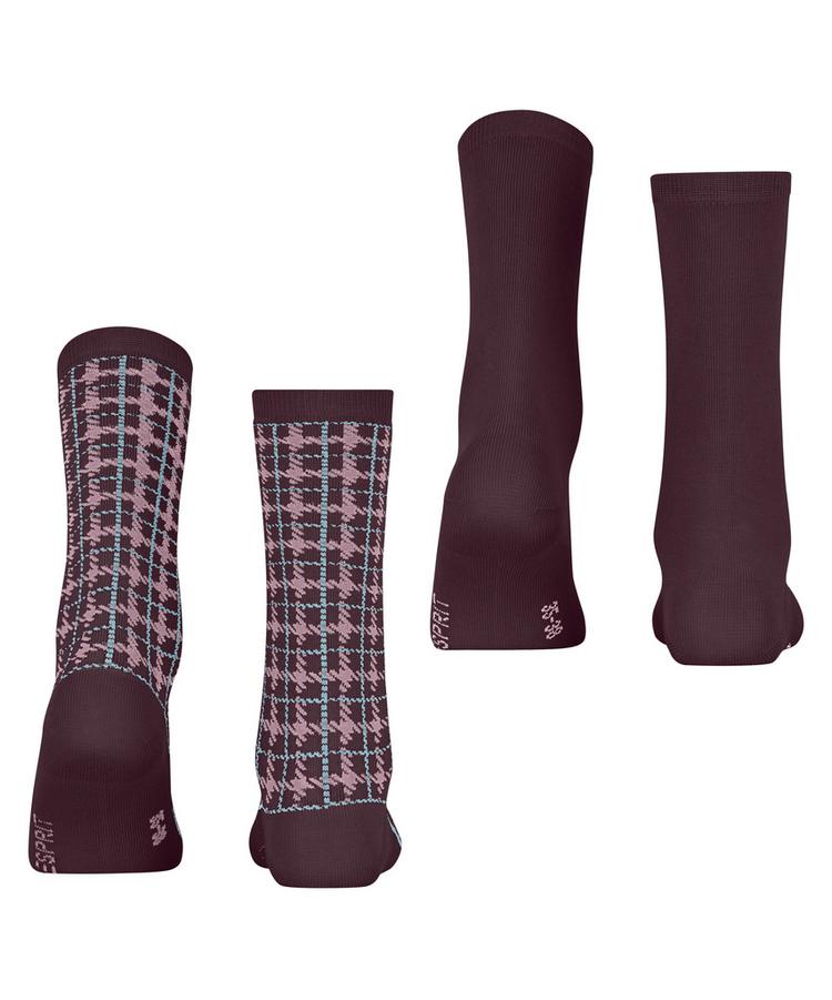 ESPRIT ESPRIT Retro Plaid 2-Pack Socken Damen - claret (8375) - 0 | SportScheck