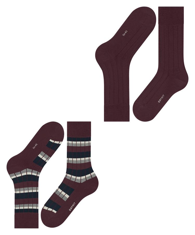 ESPRIT ESPRIT Urban Rib 2-Pack Socken Herren - claret (8375) - 2 | SportScheck
