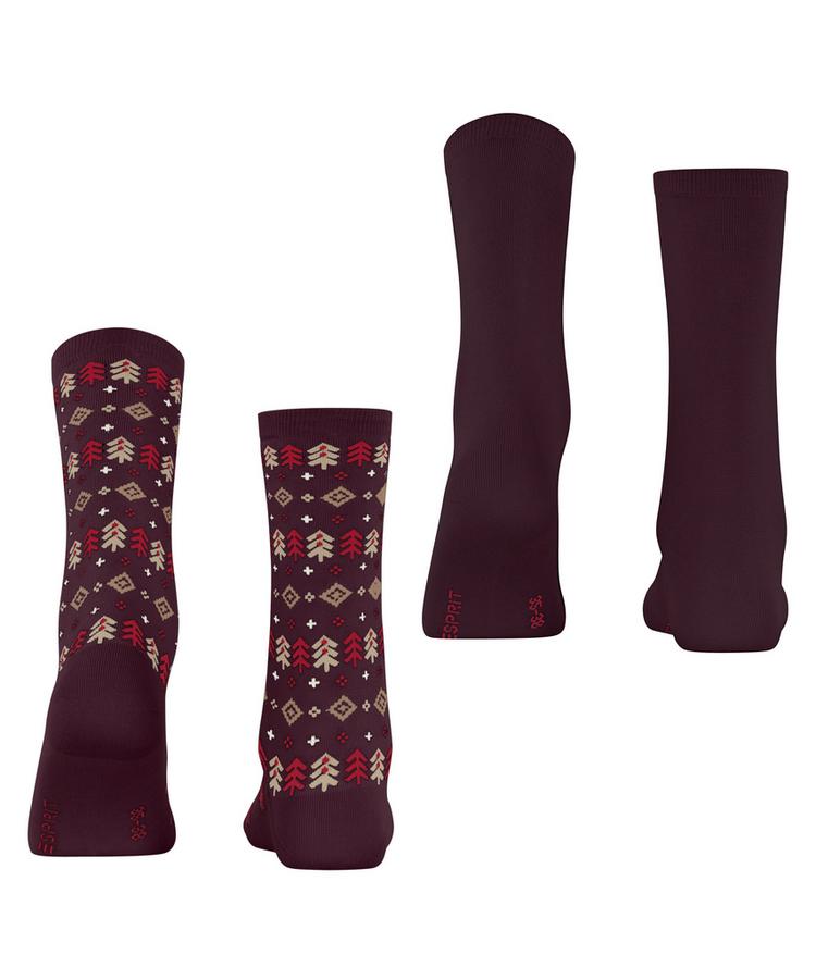 ESPRIT ESPRIT Frosty Trees SO 2P Socken Damen - claret (8375) - 0 | SportScheck
