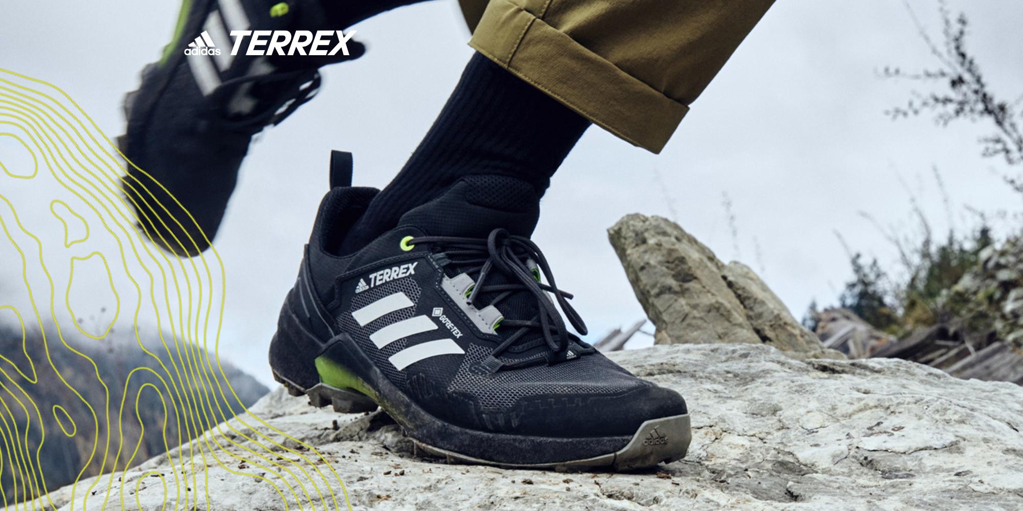 adidas Terrex Herrenschuhe beim Einsatz im Gebirge