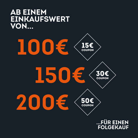 15€ ab 100€, 30€ ab 150€, 50€ ab 200€