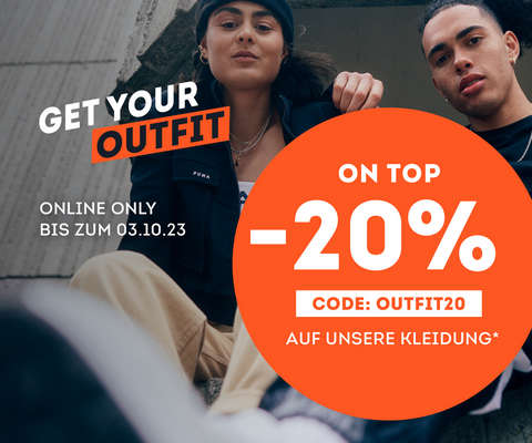 Get Your outfit: 20% on top auf unsere Kleidung*