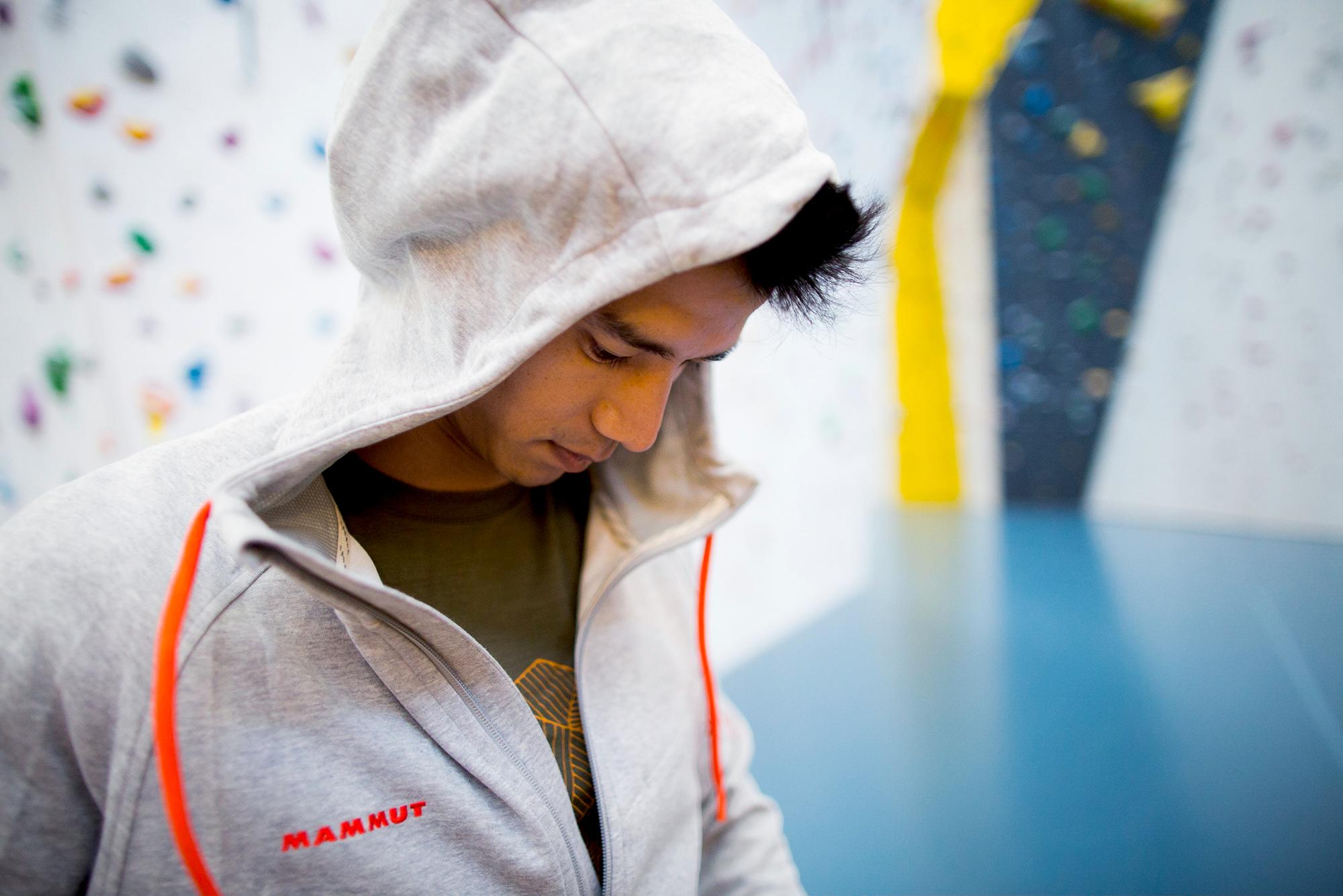 Ein Kletterer nach dem Training