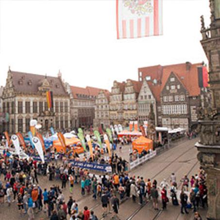 Die Start und Zielgerade beim Bremer Stadtlauf.