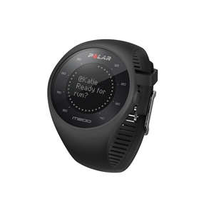 Die POLAR M200 Smart Watch in schwarz in der Nahaufnahme vor weißem Hintergrund.