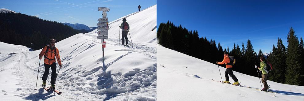 Skitourer auf einer Tour in Hörnle Bad Kohlgrub.