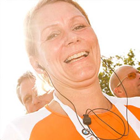 Das Gesicht einer Läuferin nach dem Aachener Stadtlauf.