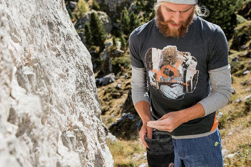 Kreide Taschen mit Sport Klettern Karabinerhaken und Bouldern