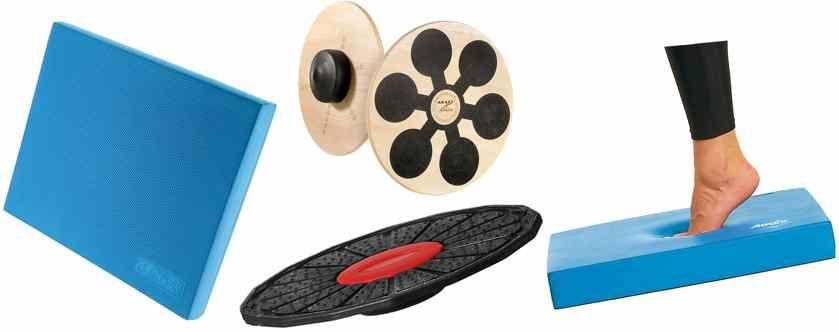 Darstellung verschiedener Fitenssger&auml;te, die die Balance f&ouml;rdern