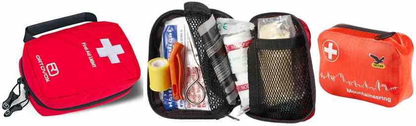 Ein Erste Hilfe Set geschlossen und daneben eines ge&ouml;ffnet.