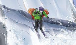 Grafische Darstellung der 1. Phase bei einem Lawinenabriss.