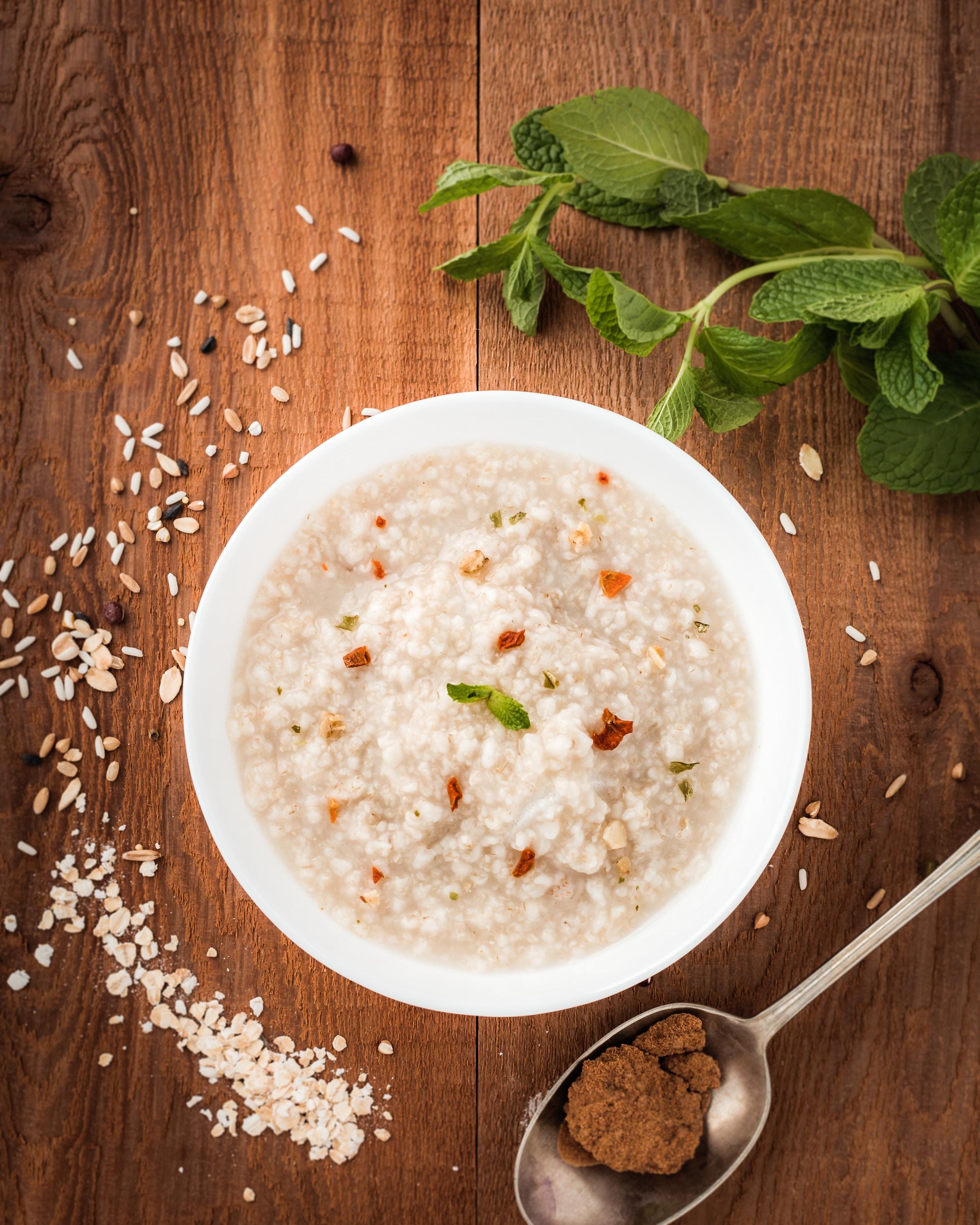 Dinkel Grieß Essen Bowl Gesund