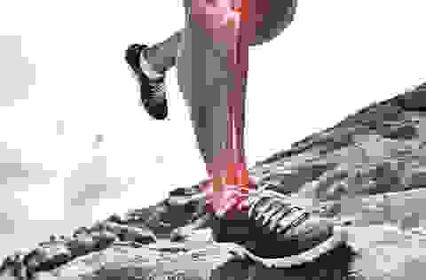 Darstellung eines Beins eines Läufers, der gelenkschonend auftritt